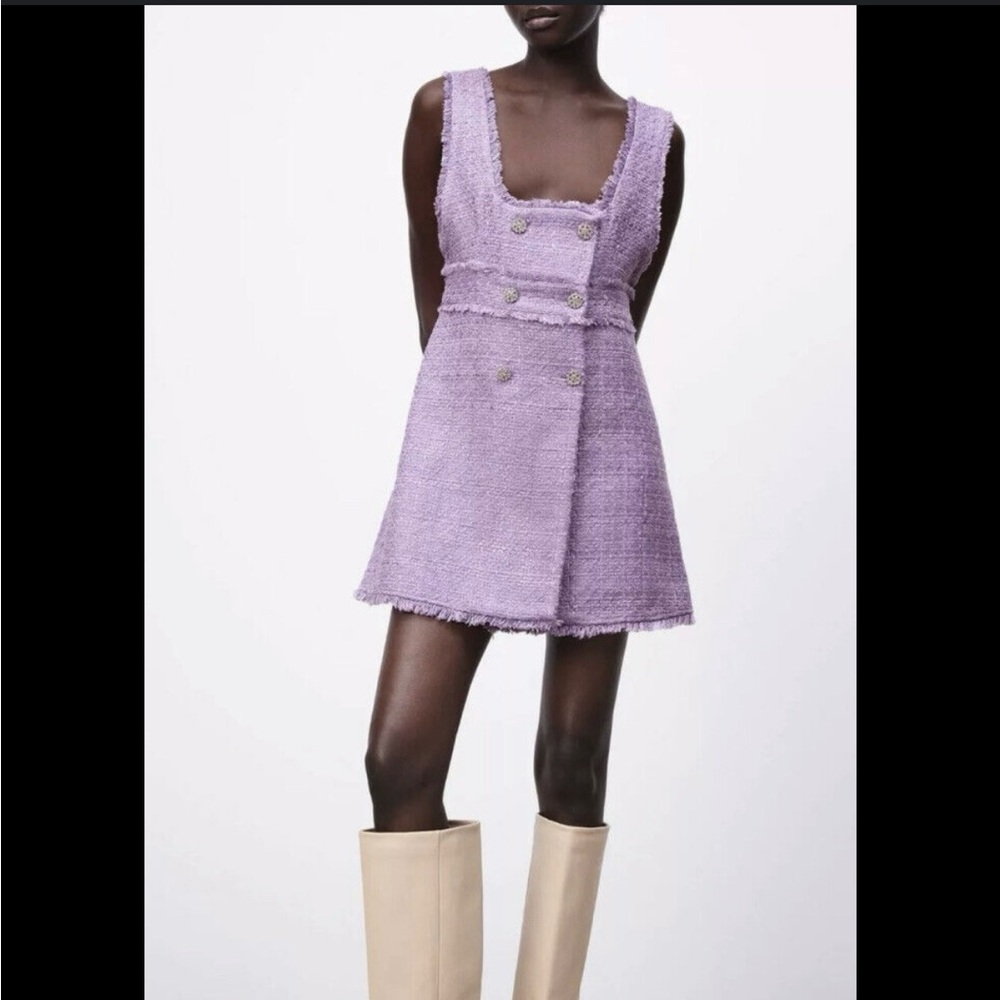 Zara lilac tweed dress